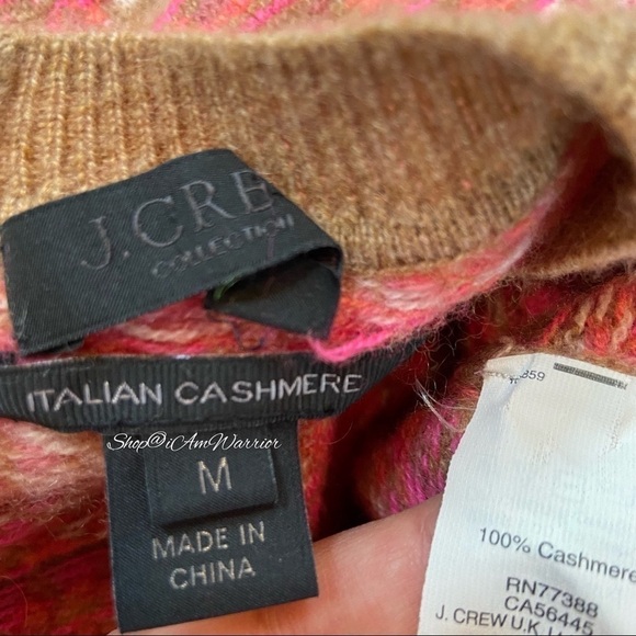 J.Crew Collection Italian cashmere digital fair isle short sleeve sweater - Picture 9 of 10